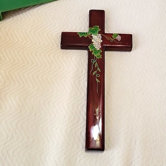 Vintage Livingwood Living Wood Handmade and Painted Lacquered Cross - Picture 3 of 9